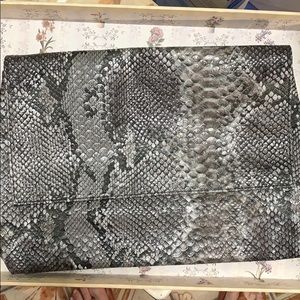 Large Faux Snake Skin Clutch